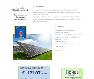 SERVIZIO MANUTENZIONE FOTOVOLTAICO
