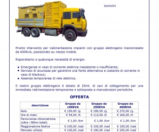 SERVIZIO GRUPPO ELETTROGENI